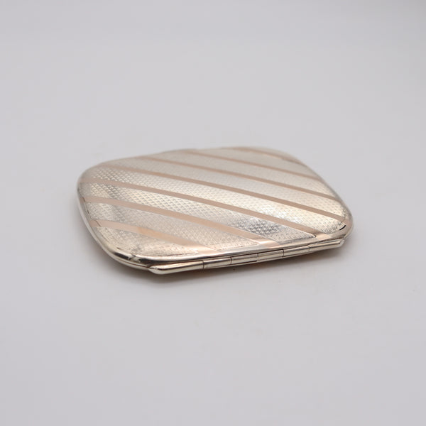 ALFRED DUNHILL 1921-28 Art Deco Pocket Box In Gold & .925 Sterling Silver