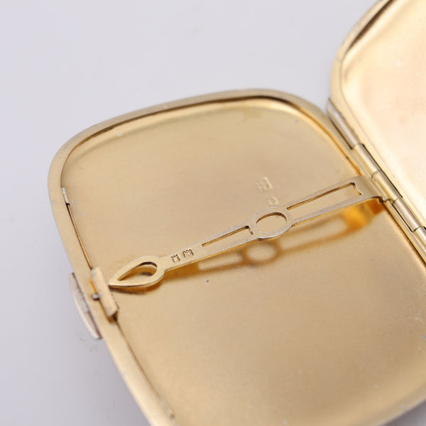 ALFRED DUNHILL 1921-28 Art Deco Pocket Box In Gold & .925 Sterling Silver