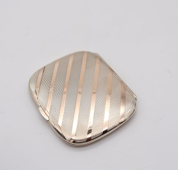 ALFRED DUNHILL 1921-28 Art Deco Pocket Box In Gold & .925 Sterling Silver