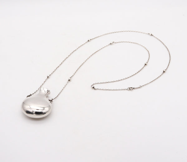 -Tiffany & Co. 1978 By Elsa Peretti Freeform Open Bottle Necklace in 925 Sterling Silver