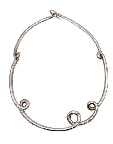 -Angela Cummings 1991 Studio Twisted Sculptural Necklace In .925 Sterling Silver