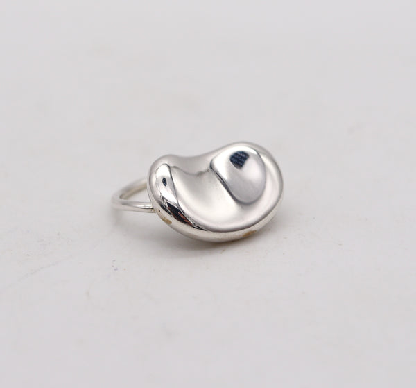 -Tiffany & Co 1977 Elsa Peretti Rare Extra Large Kinetic Bean Ring In .925 Sterling