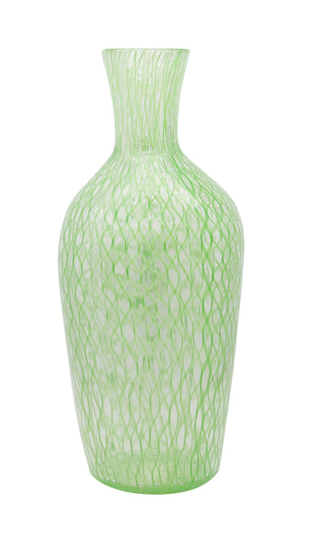 DINO MARTENS 1960 For Aureliano Toso Murano Art Glass Green Zanfirico Vase