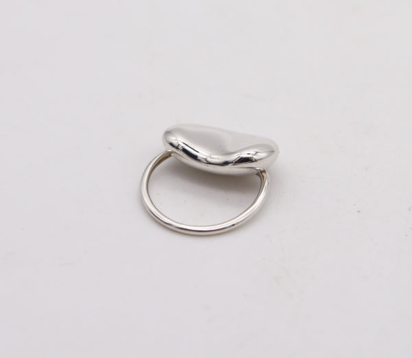 -Tiffany & Co 1977 Elsa Peretti Rare Extra Large Kinetic Bean Ring In .925 Sterling
