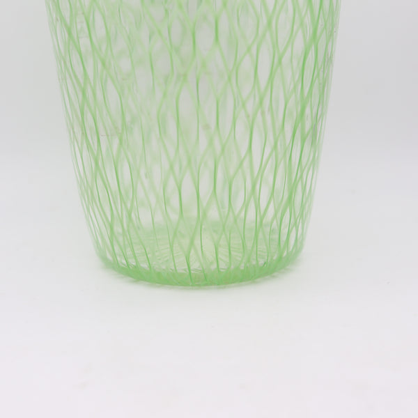 DINO MARTENS 1960 For Aureliano Toso Murano Art Glass Green Zanfirico Vase