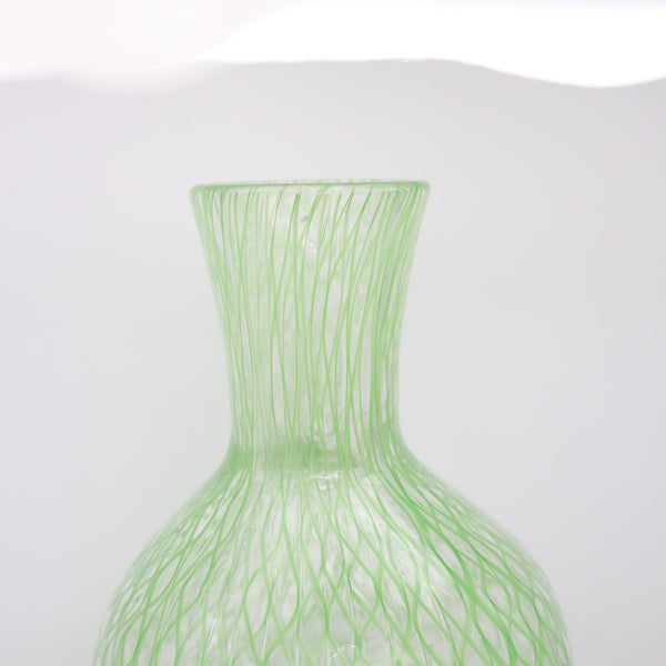 DINO MARTENS 1960 For Aureliano Toso Murano Art Glass Green Zanfirico Vase