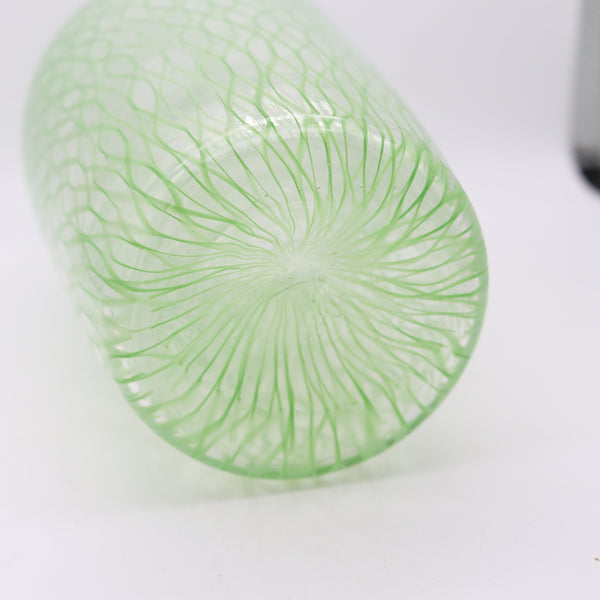 DINO MARTENS 1960 For Aureliano Toso Murano Art Glass Green Zanfirico Vase