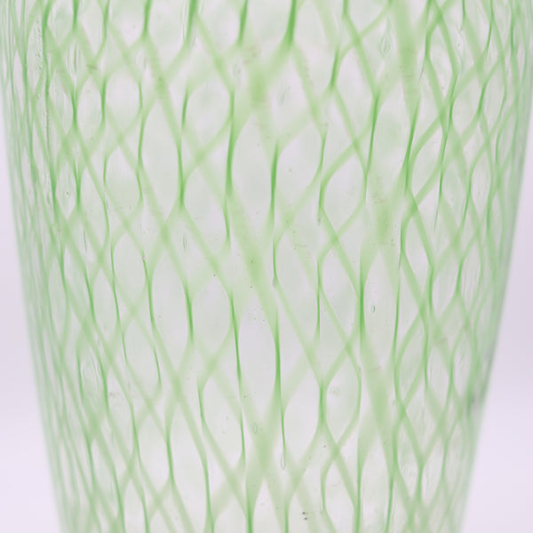DINO MARTENS 1960 For Aureliano Toso Murano Art Glass Green Zanfirico Vase
