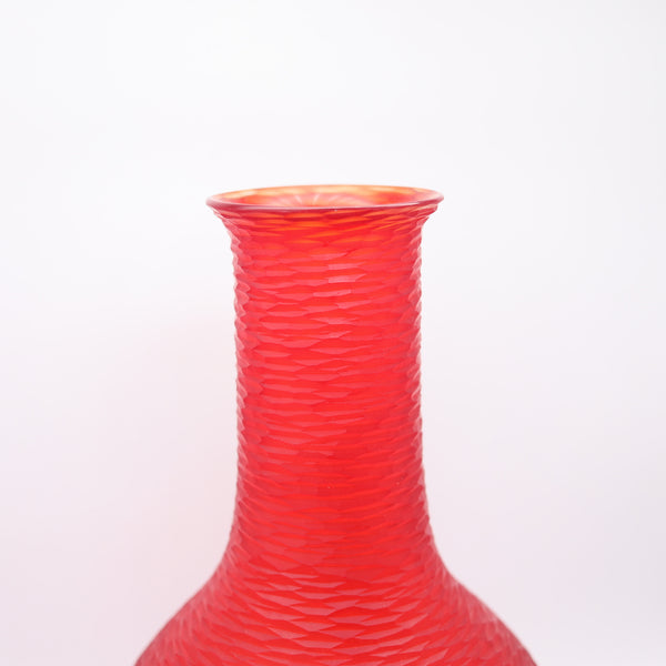 VENINI 1940 By Carlo Scarpa Murano Battuto Red Art Glass Vase