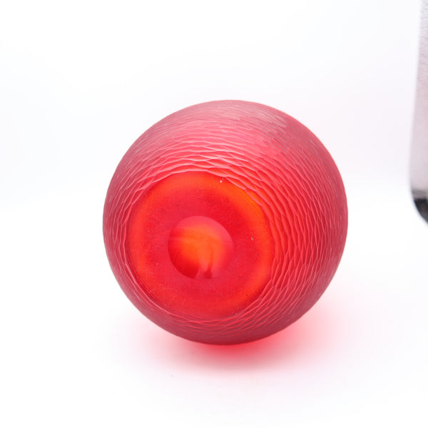 VENINI 1940 By Carlo Scarpa Murano Battuto Red Art Glass Vase