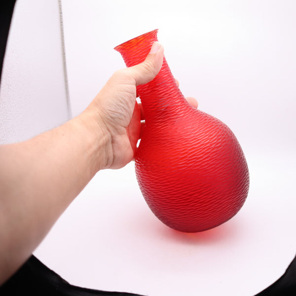 VENINI 1940 By Carlo Scarpa Murano Battuto Red Art Glass Vase