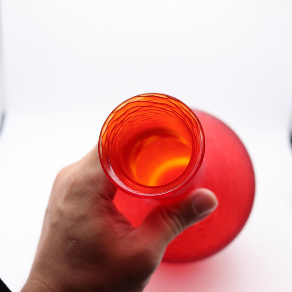VENINI 1940 By Carlo Scarpa Murano Battuto Red Art Glass Vase