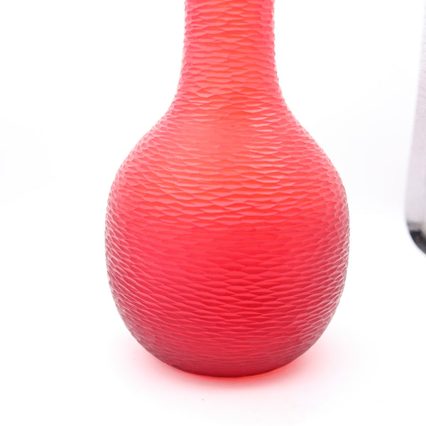 VENINI 1940 By Carlo Scarpa Murano Battuto Red Art Glass Vase