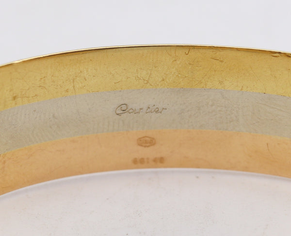 -Cartier Paris Vintage Trinity Double C Cuff Bracelet In 18Kt Gold With Diamonds