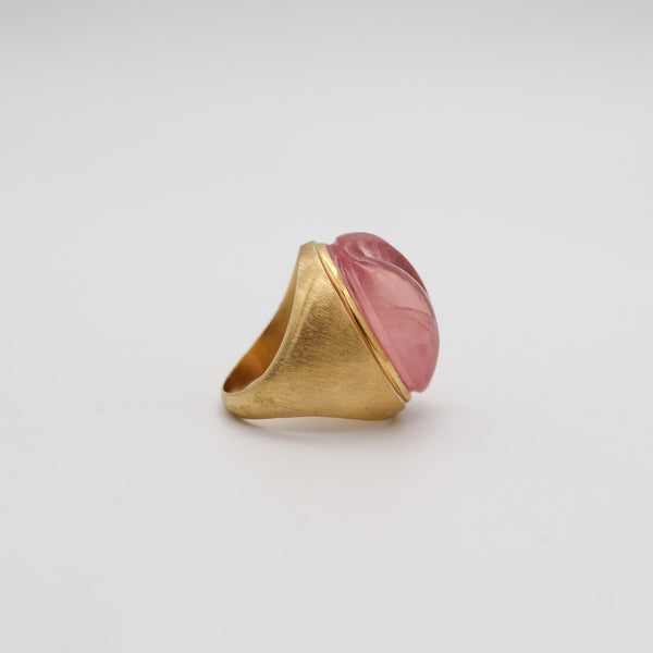 BURLE MARX 1970 Forma Livre Cocktail Ring In 18Kt Gold With Pink Tourmaline