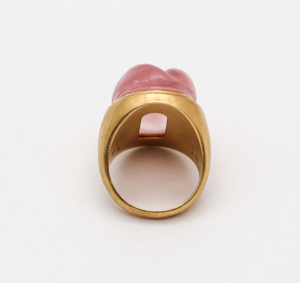 BURLE MARX 1970 Forma Livre Cocktail Ring In 18Kt Gold With Pink Tourmaline