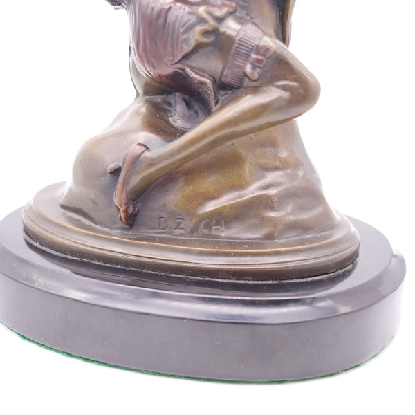 BRUNO ZACH 1930 Austria Art-Deco The Hugger Erotic Sculpture In Bronze & Marble