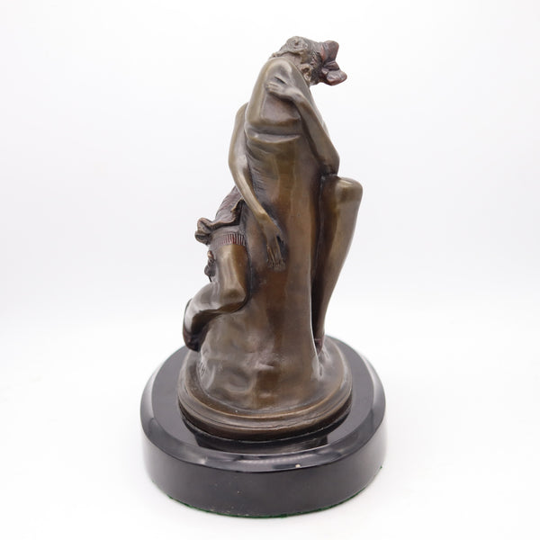 BRUNO ZACH 1930 Austria Art-Deco The Hugger Erotic Sculpture In Bronze & Marble