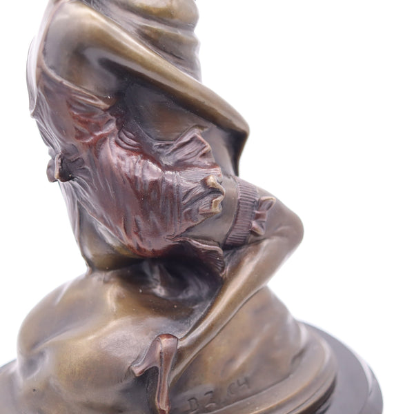 BRUNO ZACH 1930 Austria Art-Deco The Hugger Erotic Sculpture In Bronze & Marble