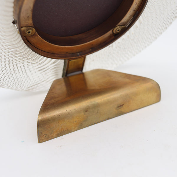 BAROVIER & TOSO 1935 Art Deco Round Torchon Picture Frame In Art-Glass & Bronze