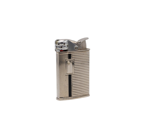 -EVANS 1940 Spitfire Pocket Lighter With Windshield Chromed Steel And Black Lacquer