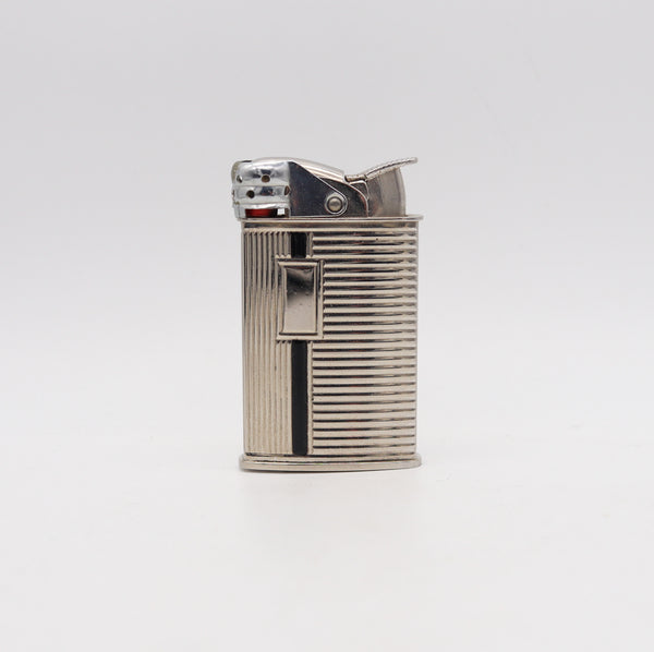 -EVANS 1940 Spitfire Pocket Lighter With Windshield Chromed Steel And Black Lacquer