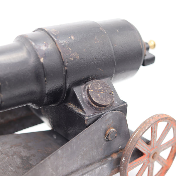 TOY CANNON 1920 Pre-War Conestoga Big Bang In Painted Steel & Iron