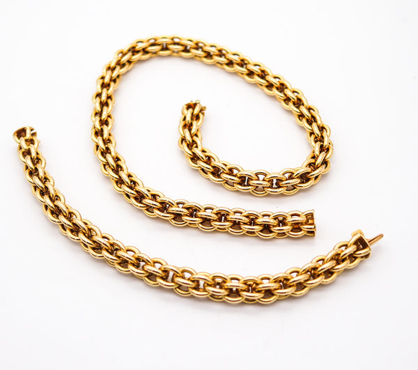 HERMÈS Paris 1970 By Gay Freres Long Necklace & Bracelet Chain In Solid 18Kt Gold