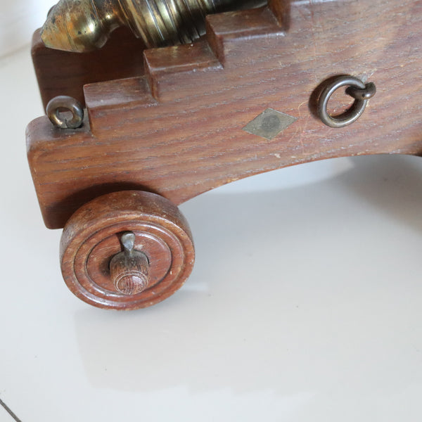 NAVAL CANNON 19th Century Model Battery Signal Cannon In Bronze & Wood