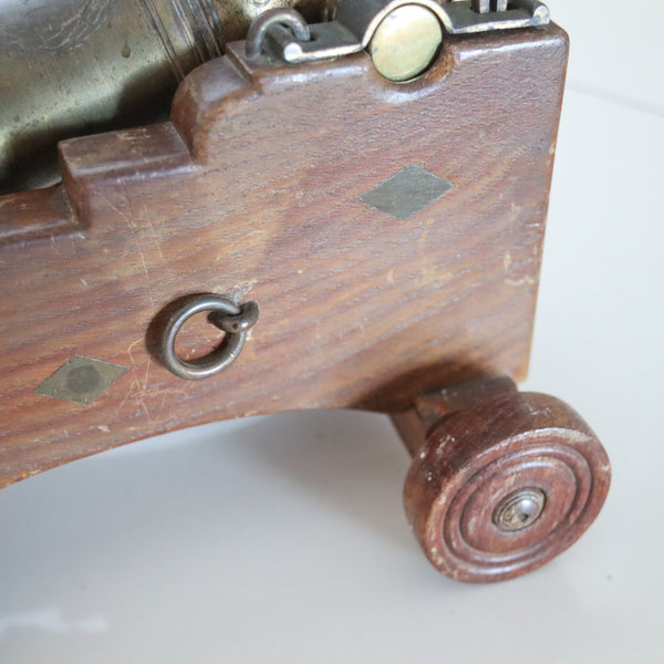 NAVAL CANNON 19th Century Model Battery Signal Cannon In Bronze & Wood