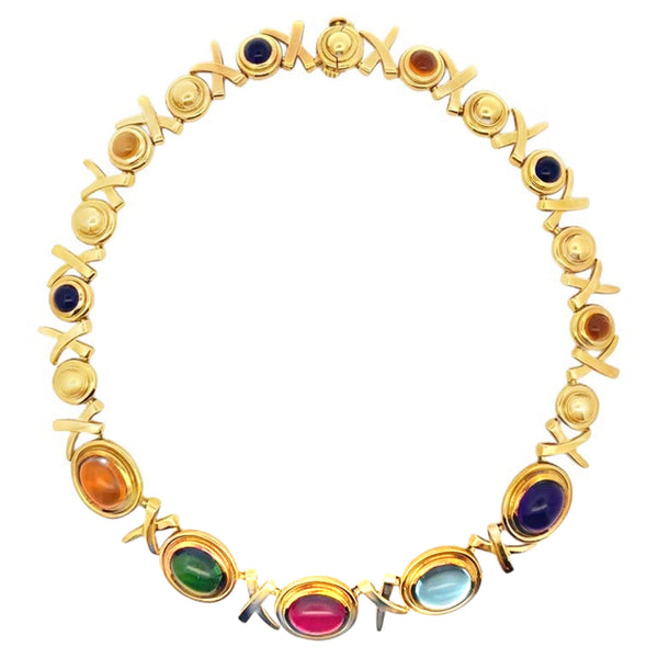 TIFFANY & CO. 1983 Paloma Picasso Necklace In 18Kt Gold With 100 Cts Gemstones