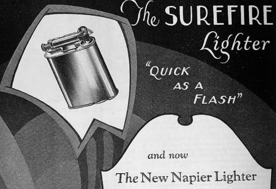 NAPIER Surefire 1928 Art Deco Asymmetric Pocket Petrol Lighter In .925 Sterling Silver