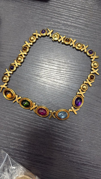 TIFFANY & CO. 1983 Paloma Picasso Necklace In 18Kt Gold With 100 Cts Gemstones