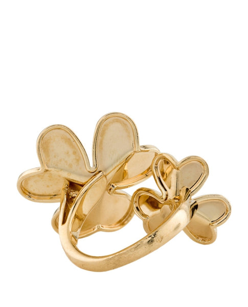 -Van Cleef & Arpels Frivole Double Flowers Ring In 18Kt Yellow Gold With Diamonds