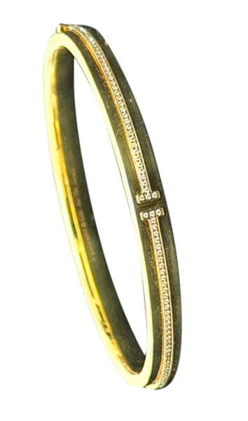 TIFFANY & CO. Hinged T-Bracelet In 18Kt Yellow Gold With VVS Diamonds