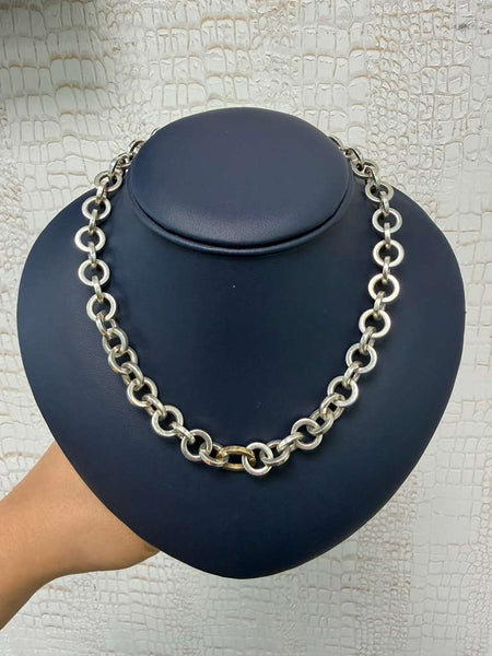 TIFFANY & CO. Vintage Links Necklace In .925 Sterling Silver & 18Kt Yellow Gold