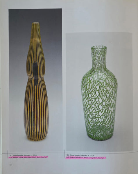 DINO MARTENS 1960 For Aureliano Toso Murano Art Glass Green Zanfirico Vase