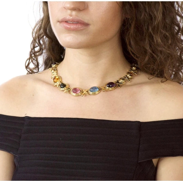 TIFFANY & CO. 1983 Paloma Picasso Necklace In 18Kt Gold With 100 Cts Gemstones
