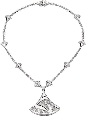 BVLGARI Divas Dream Necklace In 18Kt White Gold With 5.84 Ctw VVS Diamonds In Box