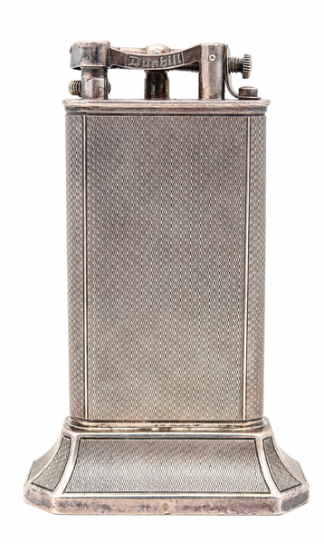 DUNHILL Paris 1929 Art Deco Petrol Desk Barley Tall Club Lighter In Solid .925 Sterling Silver