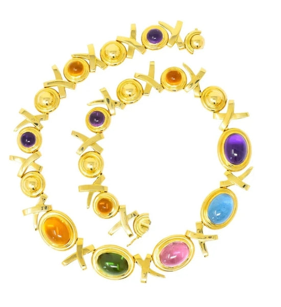 TIFFANY & CO. 1983 Paloma Picasso Necklace In 18Kt Gold With 100 Cts Gemstones