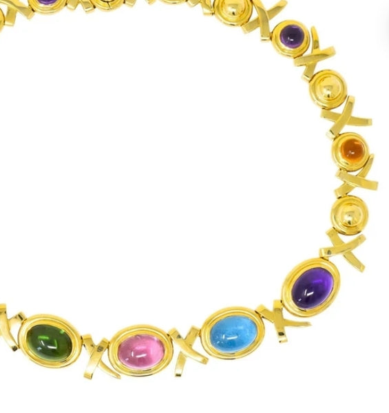 TIFFANY & CO. 1983 Paloma Picasso Necklace In 18Kt Gold With 100 Cts Gemstones
