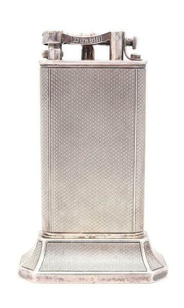 DUNHILL Paris 1929 Art Deco Petrol Desk Barley Tall Club Lighter In Solid .925 Sterling Silver