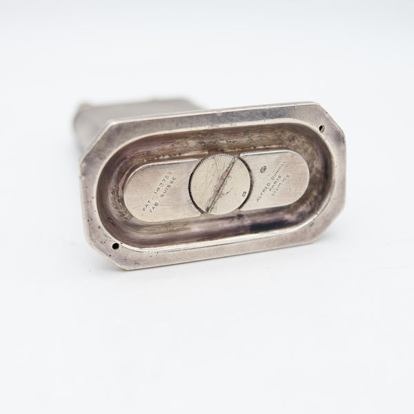 DUNHILL Paris 1929 Art Deco Petrol Desk Barley Tall Club Lighter In Solid .925 Sterling Silver