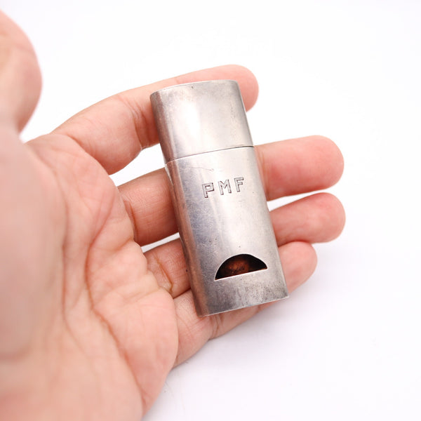 DUNHILL PARIS 1938 Art Deco Rare Multi Functional Lighter-Compass-Whistle In .925 Sterling Silver