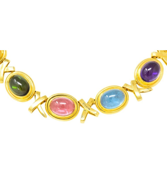TIFFANY & CO. 1983 Paloma Picasso Necklace In 18Kt Gold With 100 Cts Gemstones