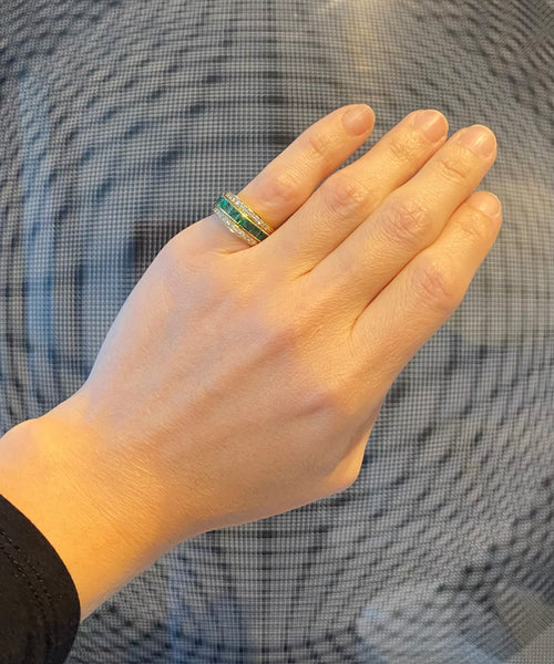 -Marie Therese Walker Convertible Eternity Ring In 18Kt Gold With 5.13 Cts Diamonds Sapphires Emeralds