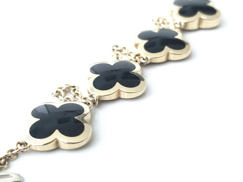 VAN CLEEF & ARPELS VCA 18 KT PURE ALHAMBRA 4 MOTIFS BLACK ONYX BRACELET