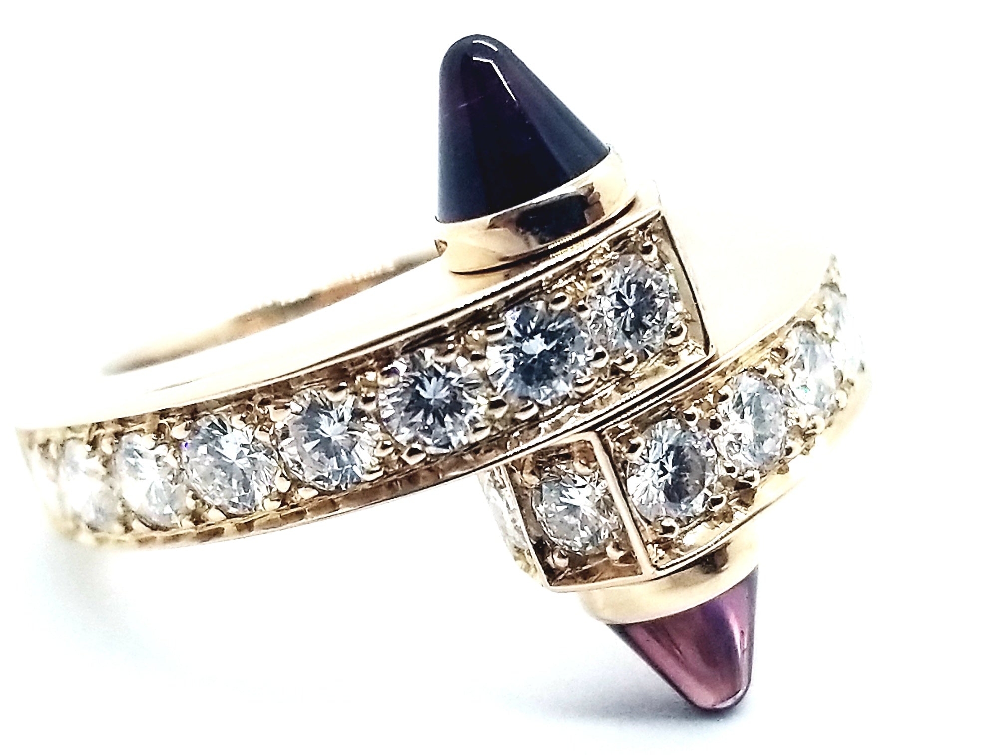 CARTIER PARIS 18 KT PINK ROSE GOLD "MENOTTE" DIAMONDS RING