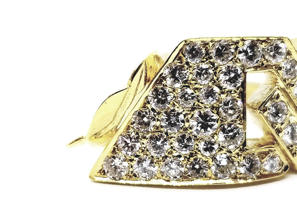 VAN CLEEF & ARPELS, 1970 PARIS 18 KT GOLD EARRINGS WITH  4.50 CT DIAMONDS.